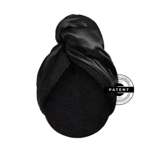 MON MOU Soft Silk Turban Black / Рушник-тюрбан з натурального шовку