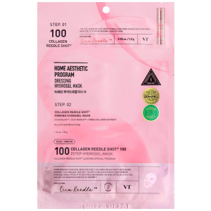 VT Cosmetics Collagen Reedle Shot 100 2Step Mask / Зміцнююча гідрогелева маска з колагеном для обличчя